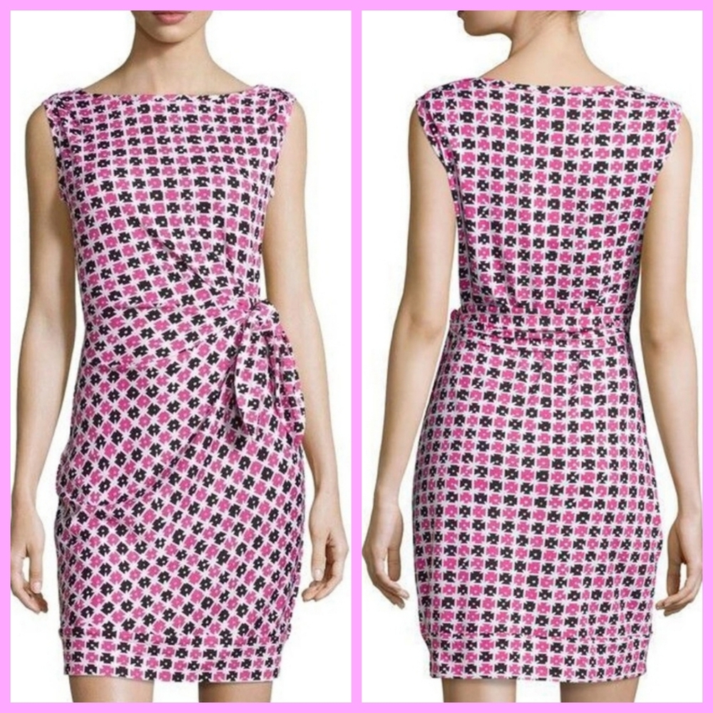 🆕️ 💋Diane Von Furstenberg💋 - Check Large Rose New Della Stretch Dress
